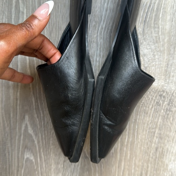 FRAME Le Town Leather Mules Slides Square Toe Noir 8 - Picture 4 of 9